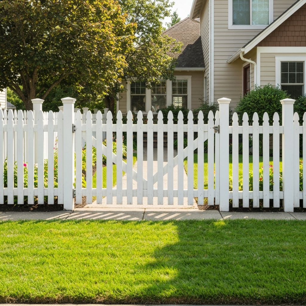 Classic white picket fence